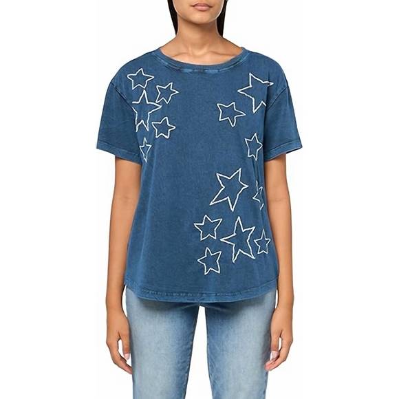 NEW TRU LUXE star knit top in celestial blue - Picture 1 of 2